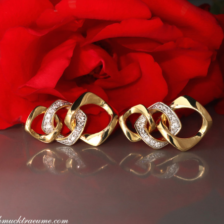 Brillanten Ohrringe im Glieder Design Gelbgold 750