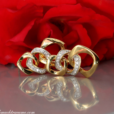 Brillanten Ohrringe im Glieder Design Gelbgold 750