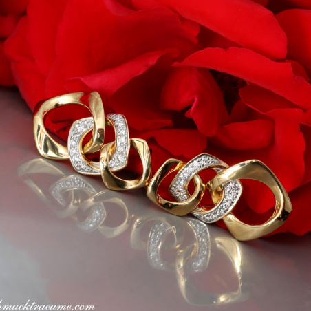 Brillanten Ohrringe im Glieder Design Gelbgold 750