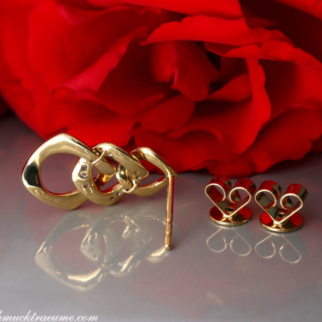 Brillanten Ohrringe im Glieder Design Gelbgold 750