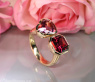 Prächtiger "Toi et Moi" Ring mit Pink Turmalin und Rhodolith