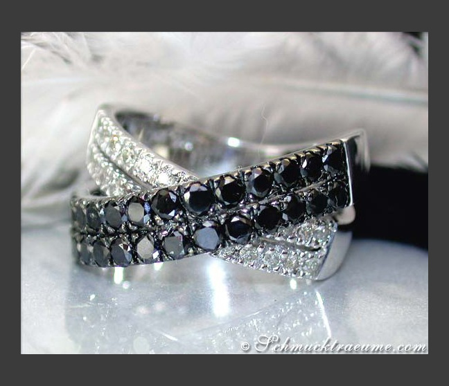 Sleek Black & White Diamond Ring Sleek Black & White Diamond Ring
