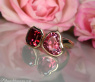 Prächtiger "Toi et Moi" Ring mit Pink Turmalin und Rhodolith