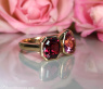 Prächtiger "Toi et Moi" Ring mit Pink Turmalin und Rhodolith