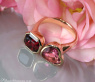 Prächtiger "Toi et Moi" Ring mit Pink Turmalin und Rhodolith