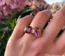 Prächtiger "Toi et Moi" Ring mit Pink Turmalin und Rhodolith