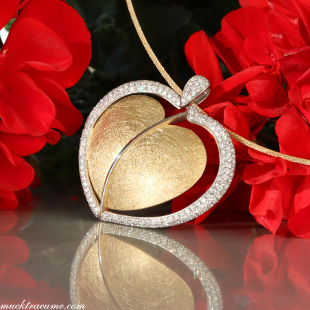 Prachtvolles Herz Collier mit Brillanten „Golden Sparkle“