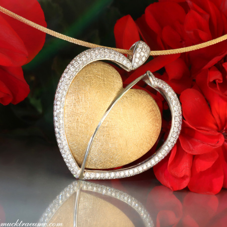 Prachtvolles Herz Collier mit Brillanten „Golden Sparkle“