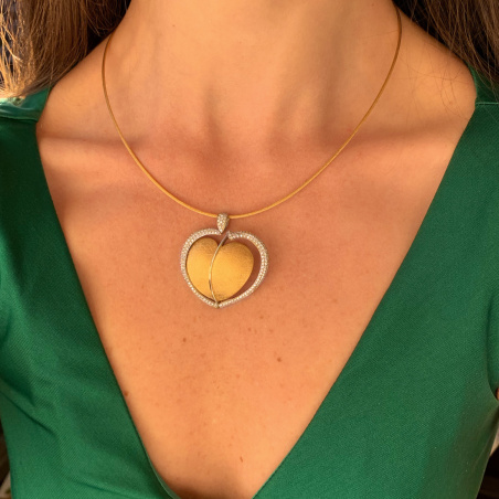 Prachtvolles Herz Collier mit Brillanten „Golden Sparkle“