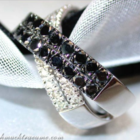 Sleek Black & White Diamond Ring