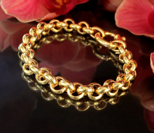 Gold Pur: Stattliches Erbs Armband in Gelbgold 585