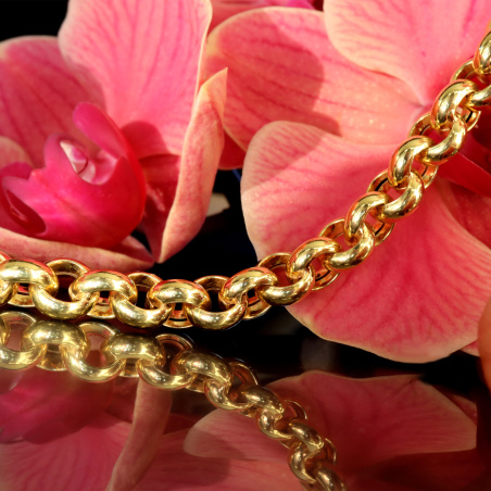 Gold Pur: Stattliches Erbs Armband in Gelbgold 585