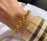 Gold Pur: Stattliches Erbs Armband in Gelbgold 585