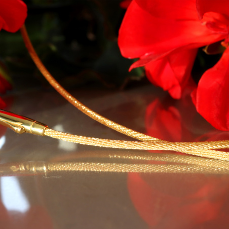 Gold Pur: Geflochtener Halsreif in Gelbgold 750