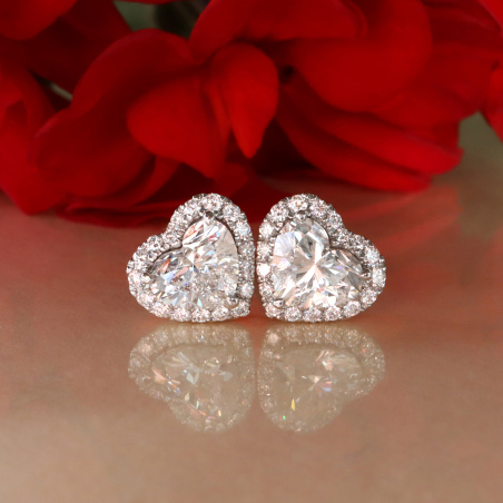 Lupenreine Diamanten Herz Ohrstecker Solitär