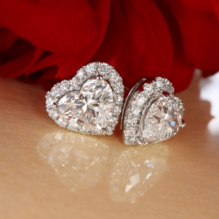 Lupenreine Diamanten Herz Ohrstecker Solitär