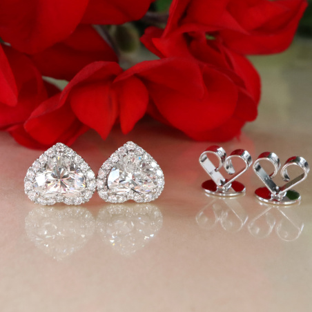 Lupenreine Diamanten Herz Ohrstecker Solitär