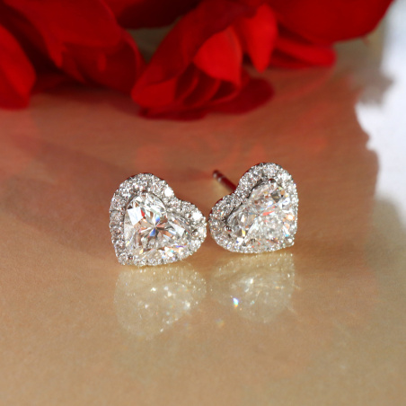 Lupenreine Diamanten Herz Ohrstecker Solitär