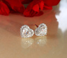 Lupenreine Diamanten Herz Ohrstecker Solitär