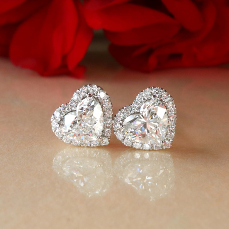 Lupenreine Diamanten Herz Ohrstecker Solitär
