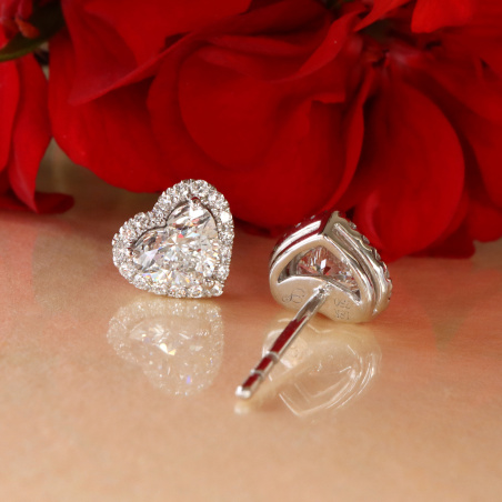 Lupenreine Diamanten Herz Ohrstecker Solitär