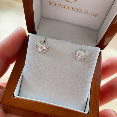 Lupenreine Diamanten Herz Ohrstecker Solitär