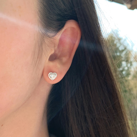 Lupenreine Diamanten Herz Ohrstecker Solitär