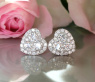 Feminine Diamond Hert Stud Earrings