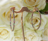 Delicate Hoops with Brown Diamonds, Orange Sapphires & Tsavorites