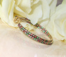 Delicate Hoops with Brown Diamonds, Orange Sapphires & Tsavorites