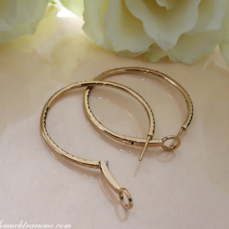 Delicate Hoops with Brown Diamonds, Orange Sapphires & Tsavorites