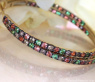 Delicate Hoops with Brown Diamonds, Orange Sapphires & Tsavorites