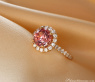 Femininer Rosa Malaya Granat Ring mit Brillanten