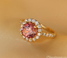 Femininer Rosa Malaya Granat Ring mit Brillanten
