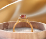 Femininer Rosa Malaya Granat Ring mit Brillanten
