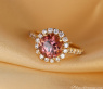 Femininer Rosa Malaya Granat Ring mit Brillanten