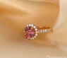 Femininer Rosa Malaya Granat Ring mit Brillanten