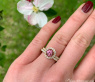 Femininer Rosa Malaya Granat Ring mit Brillanten