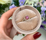 Femininer Rosa Malaya Granat Ring mit Brillanten