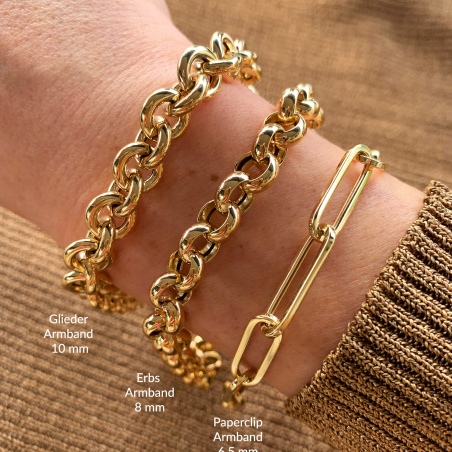 Gold Pur: Charmantes Glieder Armband in Gelbgold 585