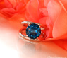 Auffallender Blautopas Ring „Blue Minimalism“