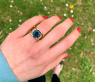 Auffallender Blautopas Ring „Blue Minimalism“