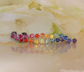 Herrliche Regenbogen Saphir Ohrgehänge „Rivière“