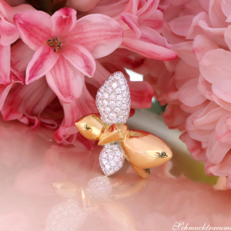 Traumhafter Brillanten Schmetterling Ring „Golden Butterfly“
