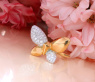 Traumhafter Brillanten Schmetterling Ring „Golden Butterfly“