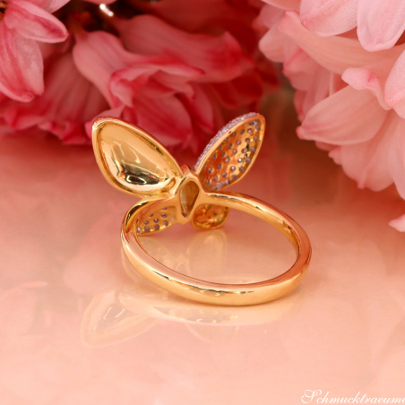Traumhafter Brillanten Schmetterling Ring „Golden Butterfly“