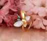 Traumhafter Brillanten Schmetterling Ring „Golden Butterfly“