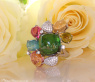 Spektakulärer Multicolor Turmalin Ring mit Brillanten (Unikat)