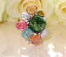 Spektakulärer Multicolor Turmalin Ring mit Brillanten (Unikat)
