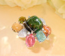 Spektakulärer Multicolor Turmalin Ring mit Brillanten (Unikat)